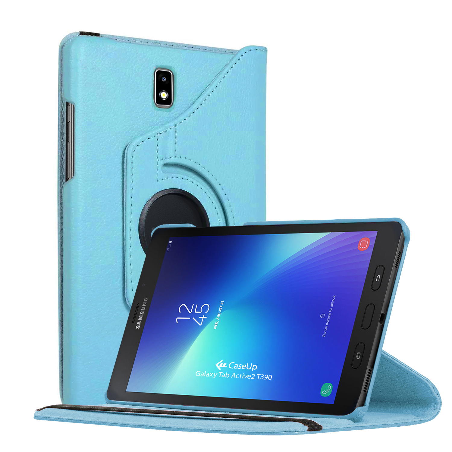 CaseUp Samsung Galaxy Tab Active2 T390 Kılıf 360 Rotating Stand Mavi